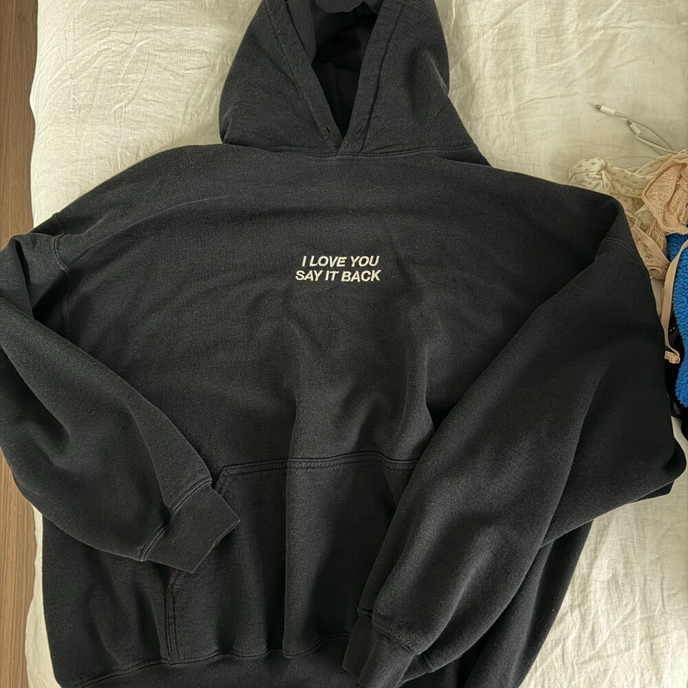 Lonely Ghost ILYSIB Embroidered Hoodie Black Size 2XL